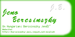 jeno bercsinszky business card